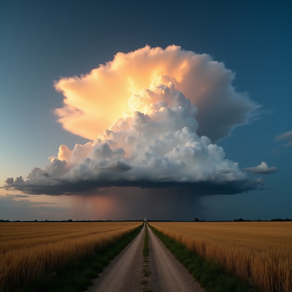 Chmura cumulonimbus nad polskim krajobrazem